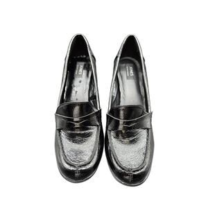 JONES NEW YORK Black High Heel Penny Loafers Sze 10M Patent Leather Mint